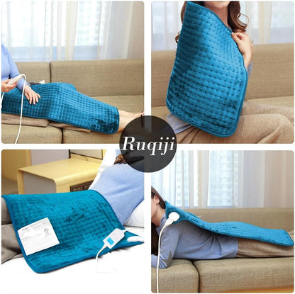 Ruqiji 19" x 24" Weighted Neck&Shoulder Heating Pad, 2.5lbs with 12 Temperature Settings&Countdown Timer,Pain Relief for Neck/Shoulders/Menstrual Pain(Dark Gray)