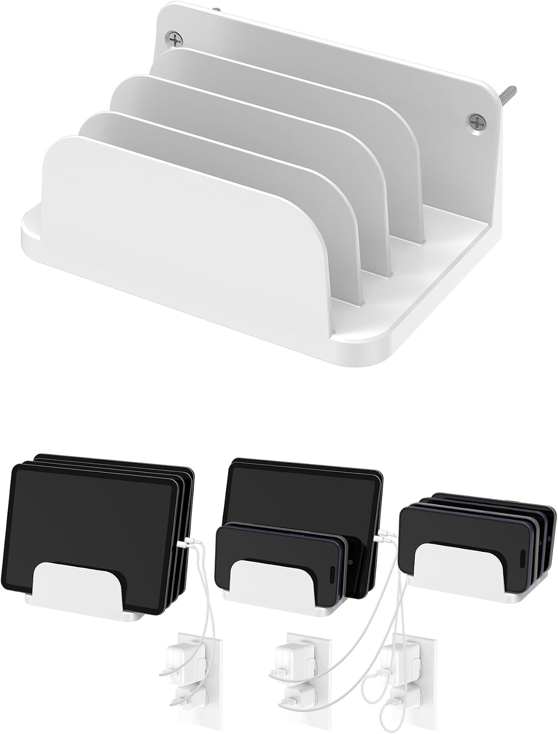Wall Mount Phone Holder, (White)