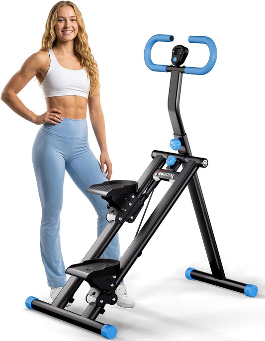 Stair Stepper for Home, Folding Stair Climber with LCD Monitor, Quiet Cardio Machine for Full Body Workout & Glute Training, 300LB Capacity