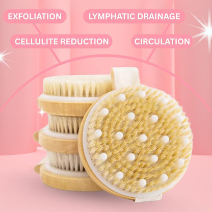 Dry Body Brush – Eco-Friendly Natural Bristles for Gentle Exfoliation, Skin Renewal, Improved Circulation & Lymphatic Support – Perfect Detox & Spa Self-Care Accessory