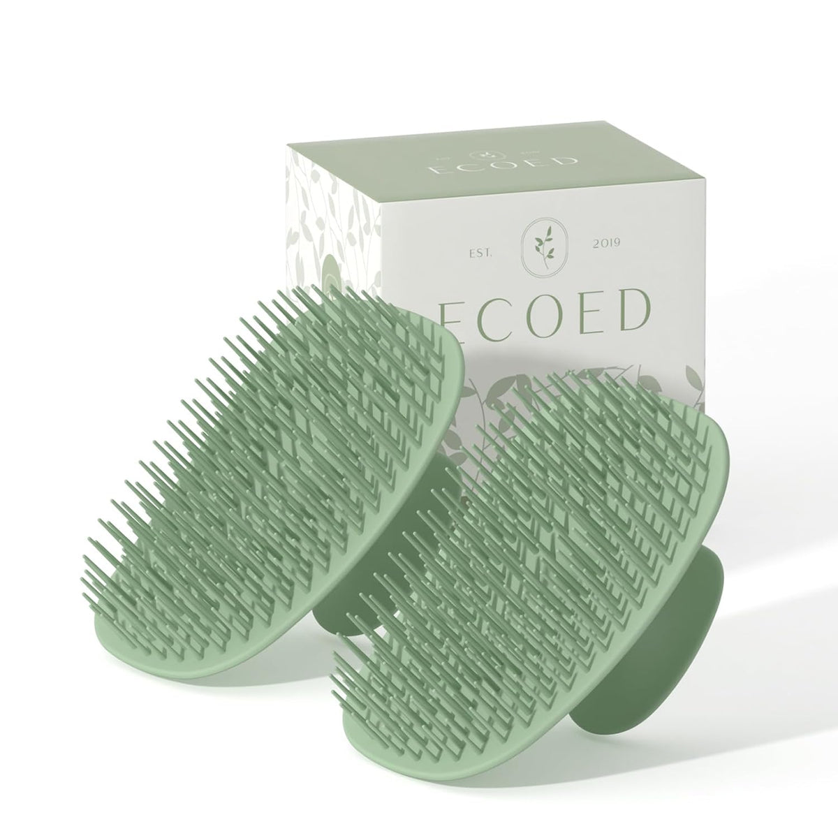 Ecoed Scalp Massager Shampoo Brush, Scalp Scrubber & Exfoliator (Natural)