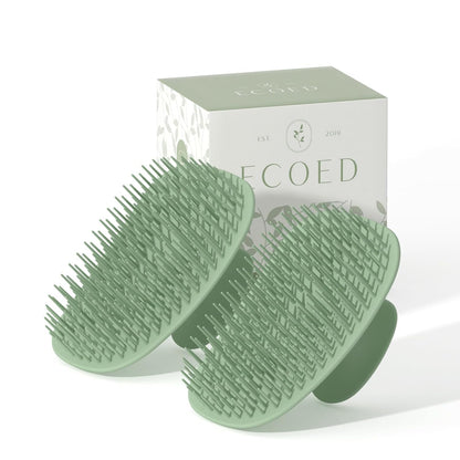Ecoed Scalp Massager Shampoo Brush, Scalp Scrubber & Exfoliator (Natural)