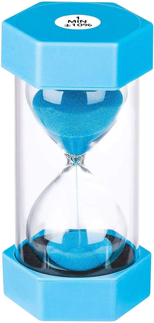 SuLiao 15 Minute Sand Hourglass Timer: Plastic Sand Clock 15 Minutes, Large Blue Sand Watch 15 Min, Hour Glass Colorful Sandglass Timer for Kids, Games, Classroom, Kitchen, Decoration