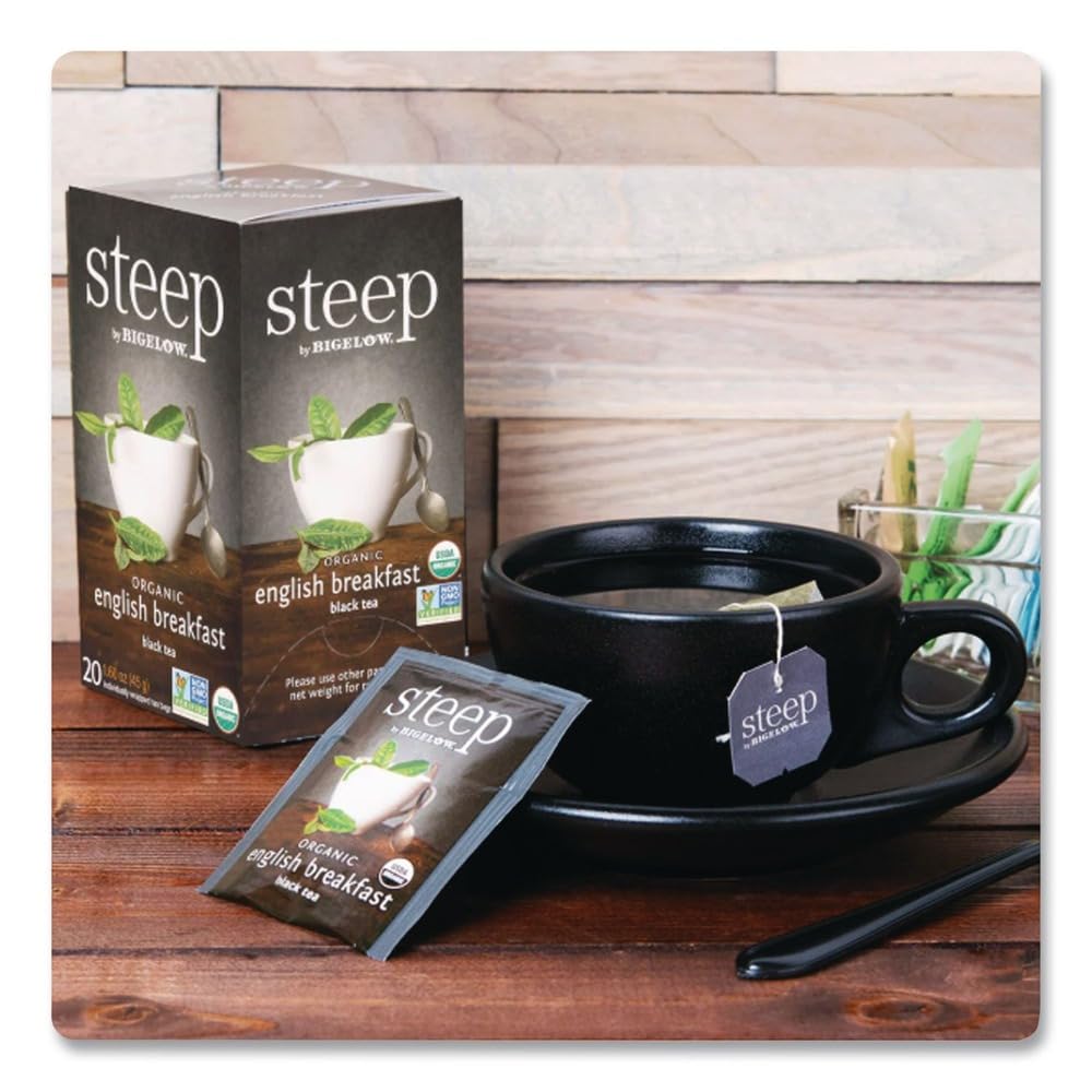 steep by Bigelow Organic English Breakfast Tea, 20 Count Box