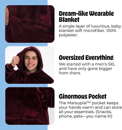THE COMFY Dream | From Shark Tank | Patented | No Sherpa | Light Wearable Blanket Hoodie | Gift for Women & Men | One Size