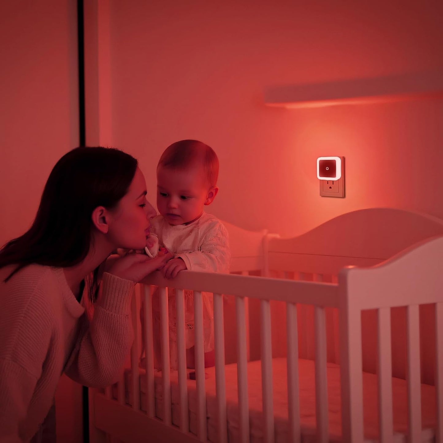 KINUR 6 Pack Night Light, LED Night Lights Plug into Wall with Dusk to Dawn sensors, Plug in Night Lights for Kids Room, Bedroom, Bathroom, Baby Nursery,Stair Lights, Hallway Light, Amber Color