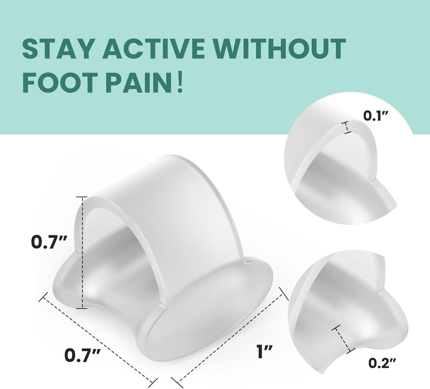 Welnove Gel Toe Separator, Pinky Toe Spacers, Little Toe Cushions, Small Toe Sleeves for Preventing Rubbing & Reducing Pressure (Pack of 12, Transparent)