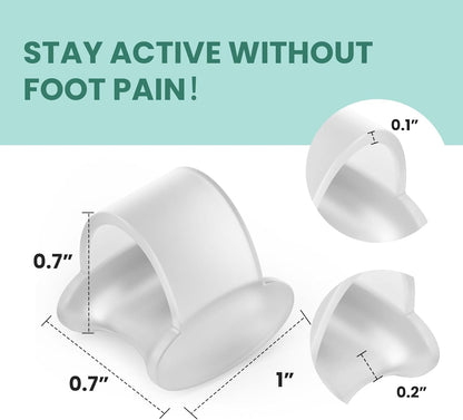 Welnove Gel Toe Separator, Pinky Toe Spacers, Little Toe Cushions, Small Toe Sleeves for Preventing Rubbing & Reducing Pressure (Pack of 12, Transparent)
