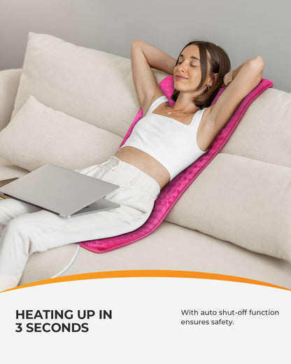 CooCoCo 17x33 Large Heating Pad for Back, HSA Approved Items for Mom Dad, Electric Heated Pad for Neck Shoulders Period Cramps, FSA Eligible Heat Pad, Auto Off, 10ft Cord