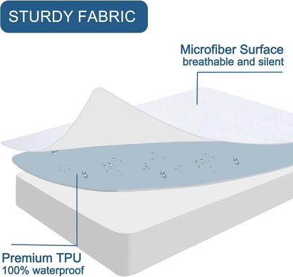 SPRINGSPIRIT Full Size Waterproof Mattress Protector, Full Mattress Cover Pad Waterproof with Deep Pocket up to 14’’, Bed Fitted Sheet