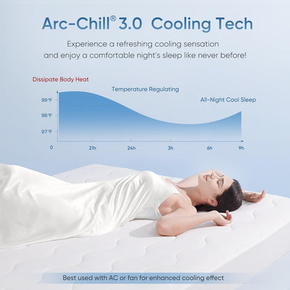 Elegear Cooling Mattress Pad King, Upgraded Arc-Chill® 3.0 + PCM Cooling, Stay Cool All Night, Breathable & Soft, Deep Pocket 18", Washable Mattress Protector for Hot Sleepers, Gray