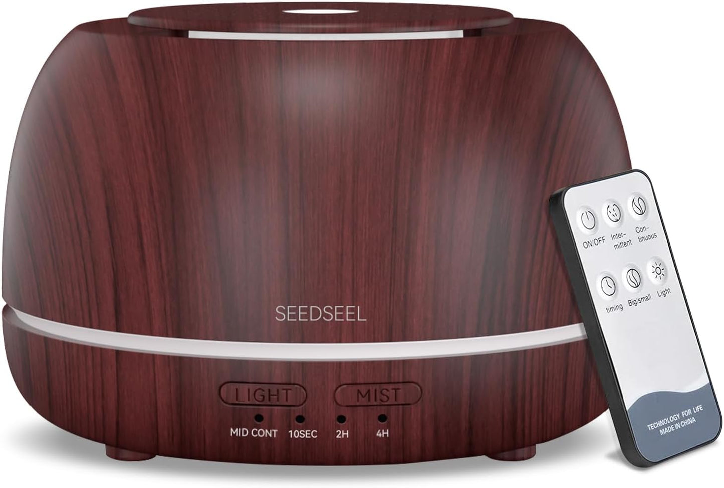 SEEDSEEL 300ML Essential Oil Diffuser,Ultrasonic Aromatherapy Diffuser, 7-Color Gradient Lights, Remote Control, 8 Hours Run Time, Suitable for Home,Office