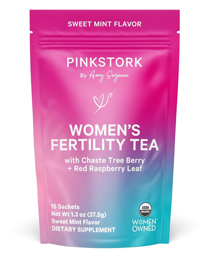 Pink Stork Fertility Tea, Organic Vitex + Cycle Support, Sweet Mint