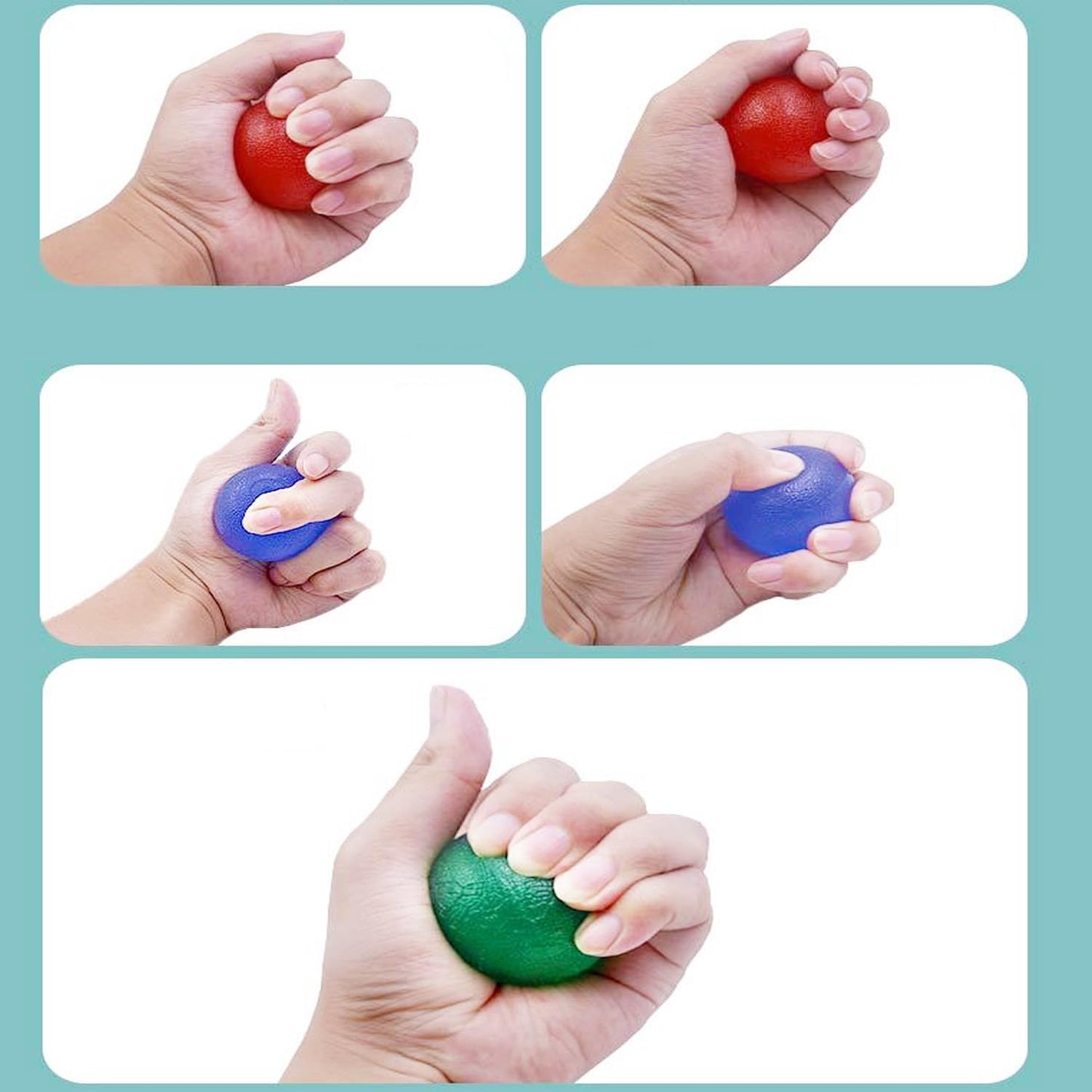 Stress Balls Squeeze Balls for Hand Strengthening Devices with Different Resistance Levels for Finger Forearm Wrist Exercise Relaxation and Pain Relief