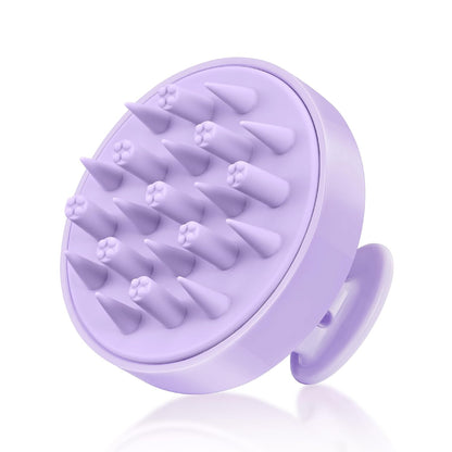 HEETA Hair Scalp Massager for Hair Growth, Shampoo Brush, Scalp Scrubber Exfoliator with Soft Silicone Bristles for Dandruff Removal to Relieve Stress, Wet Dry Use Updated Material, Beige