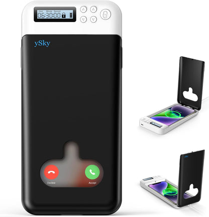 ySky Timed Lock Box, Portable Phone Locker with Self-Control Timer for iPhone, Android, Helping Kids, Students, Adults Focus Back, Mobile Phone Addiction Control (Green)