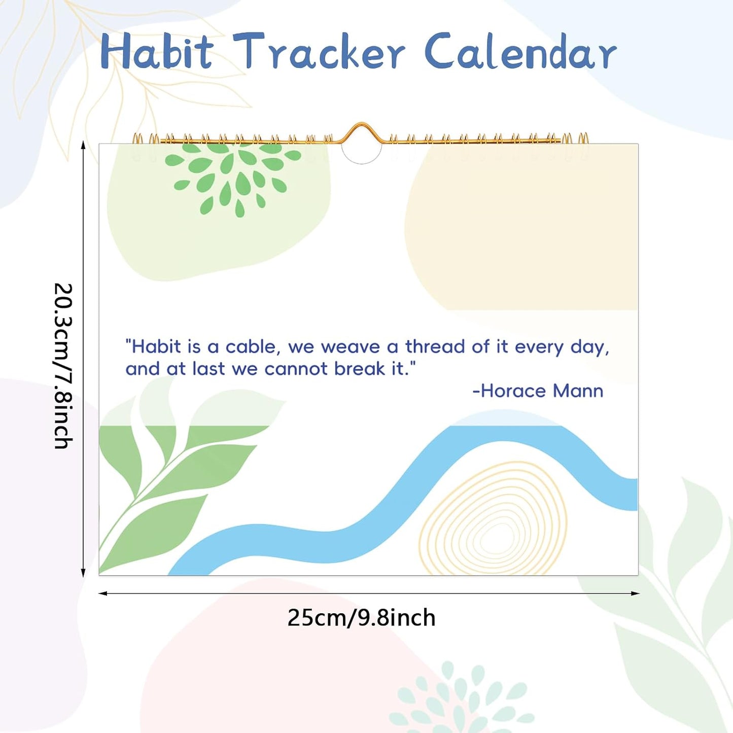 Thboxes Writable Habit Tracker Calendar, Undated 18 Months Daily, Weekly, Monthly Habit Journal with Spiral Planner for Goal Setting, Boost Productivity & Workout Motivation