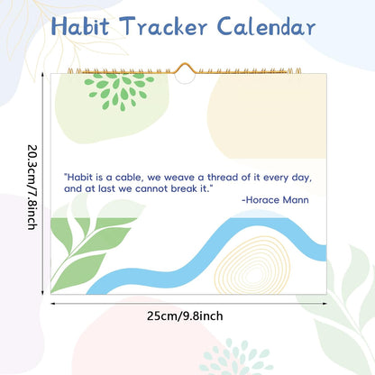 Thboxes Writable Habit Tracker Calendar, Undated 18 Months Daily, Weekly, Monthly Habit Journal with Spiral Planner for Goal Setting, Boost Productivity & Workout Motivation
