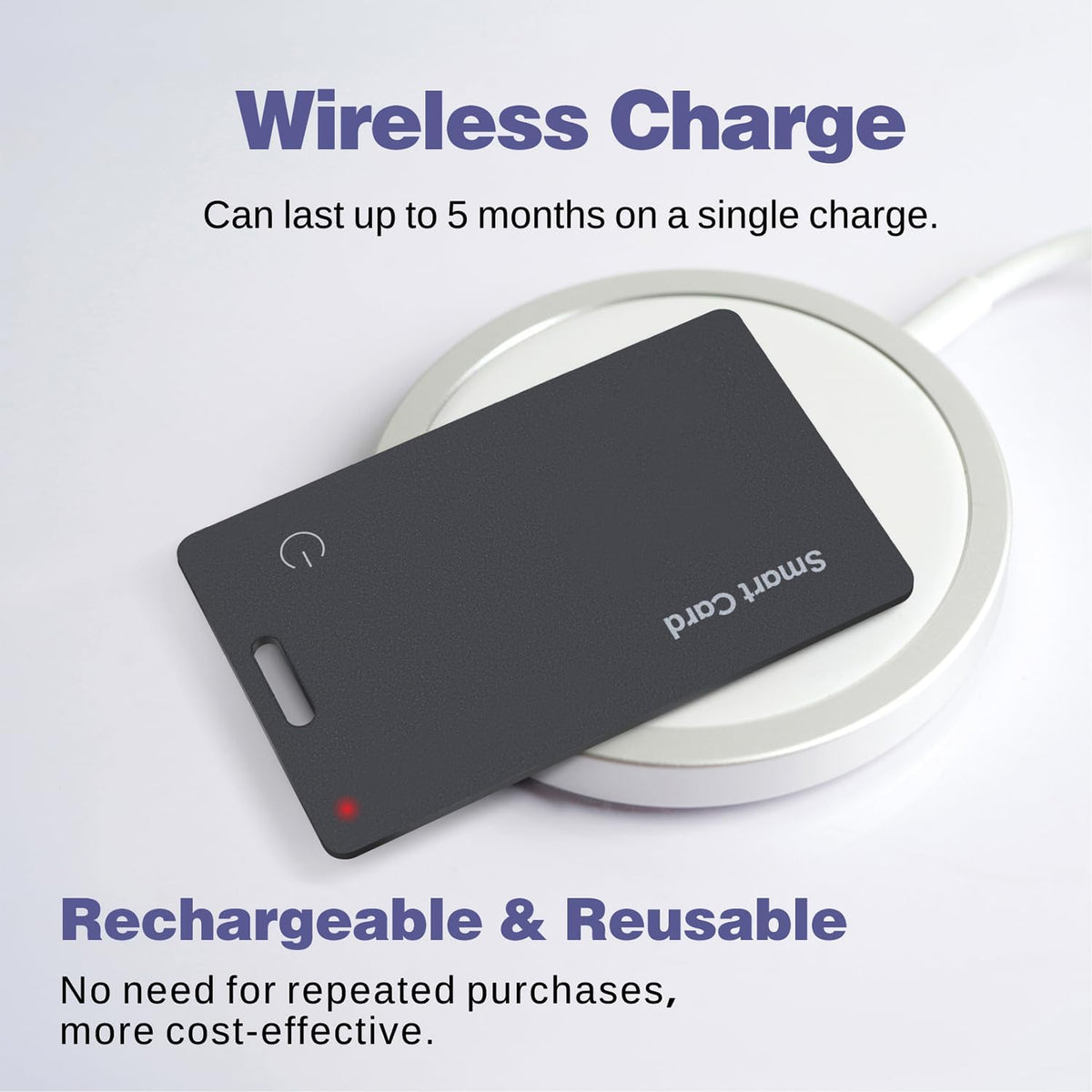 Reyke Android Wallet Tracker Card, Works with Google Find Hub, Rechargeable
