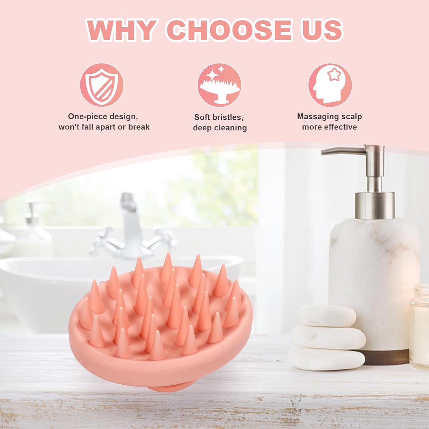 Meartchy Silicone Scalp Massager, Scalp Scrubber for Hair Growth with Soft Bristles, Scalp Exfoliator Brush Dandruff Removal Shampoo Brush for Wet Dry Scalp Care (Mint Green)