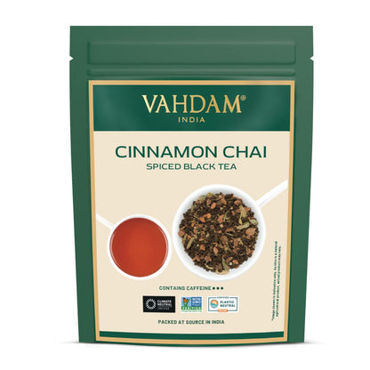 VAHDAM Cinnamon Masala Chai(3.53oz|50+ Cups) Quality Chai Tea Loose Leaf