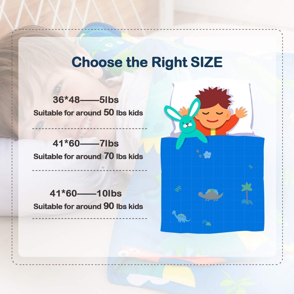 Sivio Weighted Lap Pad 2lbs, Cotton Weighted Blanket Sensory Weighted Lap Blanket Indoor Outdoor, 19 x 21 Inch, Blue Dinosaur