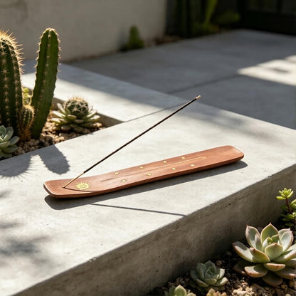 Hosley Wood Incense Holder Sun 10 Inches Ideal Gift for Wedding, Aromatherapy, Zen, Spa, Reiki, Meditation