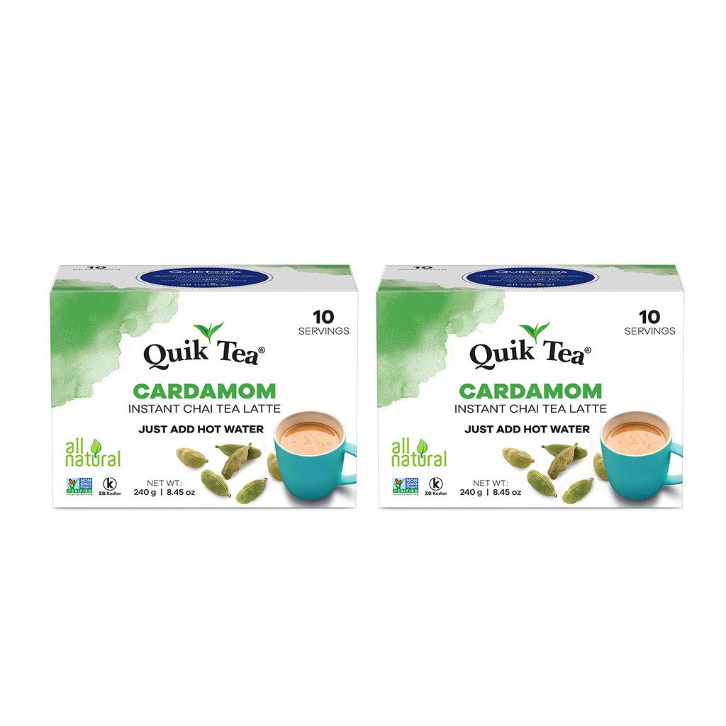 QuikTea Instant Chai Tea Latte Mix, Masala, Unsweetened, 20 Sachets