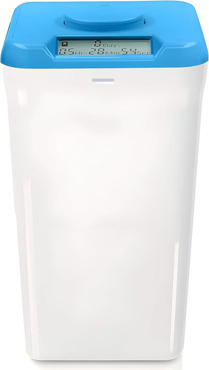 Kitchen Safe Time Locking Container (Medium), Timed Lock Box for Cell Phones, Snacks, and other unwanted temptations (White Lid + 5.5” Clear Base)