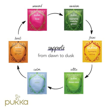 Pukka Organic Herbal Tea Sampler 90-Pack Caffeine Free Wellness Collection with Chamomile Vanilla Manuka Honey Lemon Ginger Three Mint Night Time Premium Tea Bags