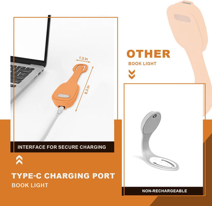Rechargeable Kids Book Light, Cute Bookmark Reading Light for Kids, Dimmable Portable LED Book Light for Reading in Bed, Eye-Caring Bedtime Reading Lamp for Children & Travel, Black