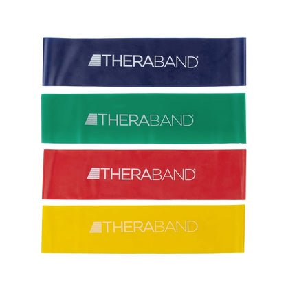 THERABAND Resistance Band Loop Set of 3, Exercise, 12", Black/Silver/Gold