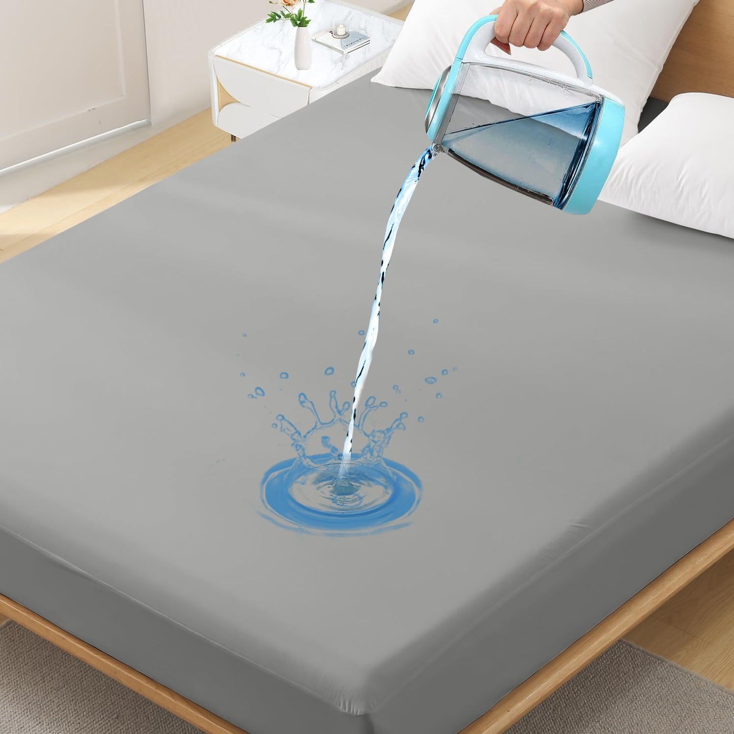 2 Pack Twin Size Premium Waterproof Mattress Protector, Soft Breathable Mattress Pad, Noiseless Waterproof Bed Cover - Stretch to 21" Fitted Deep Pocket Mattress Protection