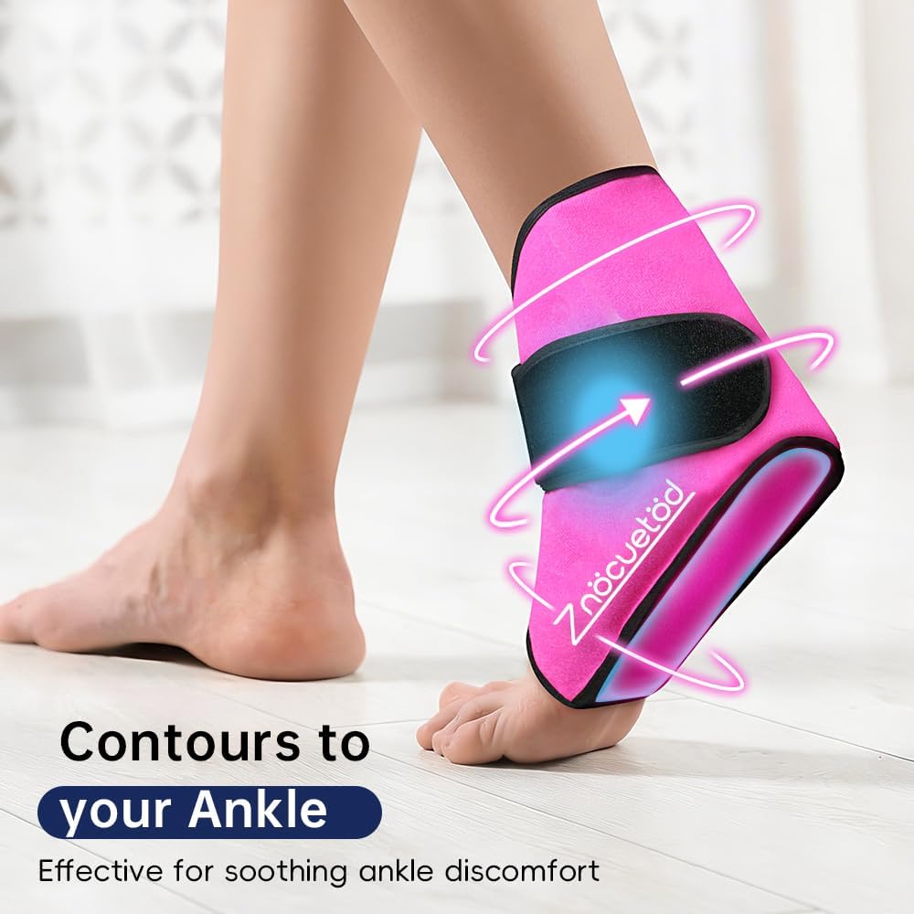 Ankle Ice Pack Wrap for Foot Heel Pain Relief Swelling Reusable Gel Ice Cold Packs Compression for Achilles Tendonitis Plantar Fasciitis Sprained Ankles Swollen Feet Surgery Recovery Heel Spur