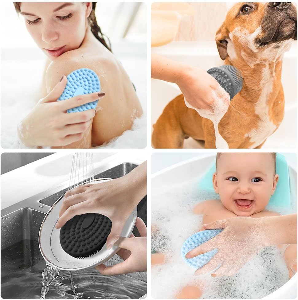Silicone Body Scrubber, Exfoliating Body Scrubber Silicone, 3pack Soft Loofah Silicone Body Scrubbers for Use in Shower, Shower Scrubber for Body, Silicone Scrubber Men Women for All Skin