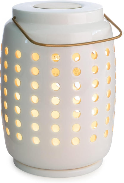 Candle Warmers ETC. Illumination Fragrance Warmer- Light-Up Warmer for Warming Scented Candle Wax Melts and Tarts or to Freshen Room, White Harmony