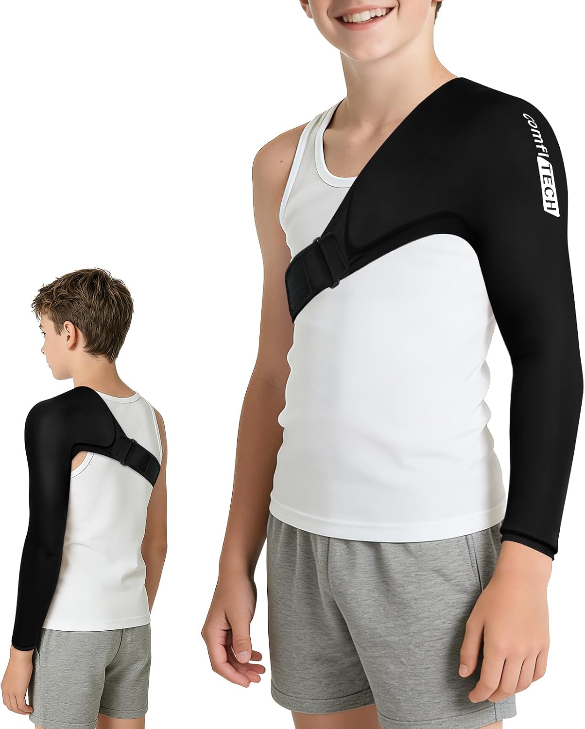 ComfiTECH Shoulder Arm Ice Pack Wrap for Pitchers, Ice Arm Sleeve for Volleyball Player, Athletes, Flexible Cold Application for Throwing Recovery, Elbow Joint and Muscle Relaxation & Daily Use, Large