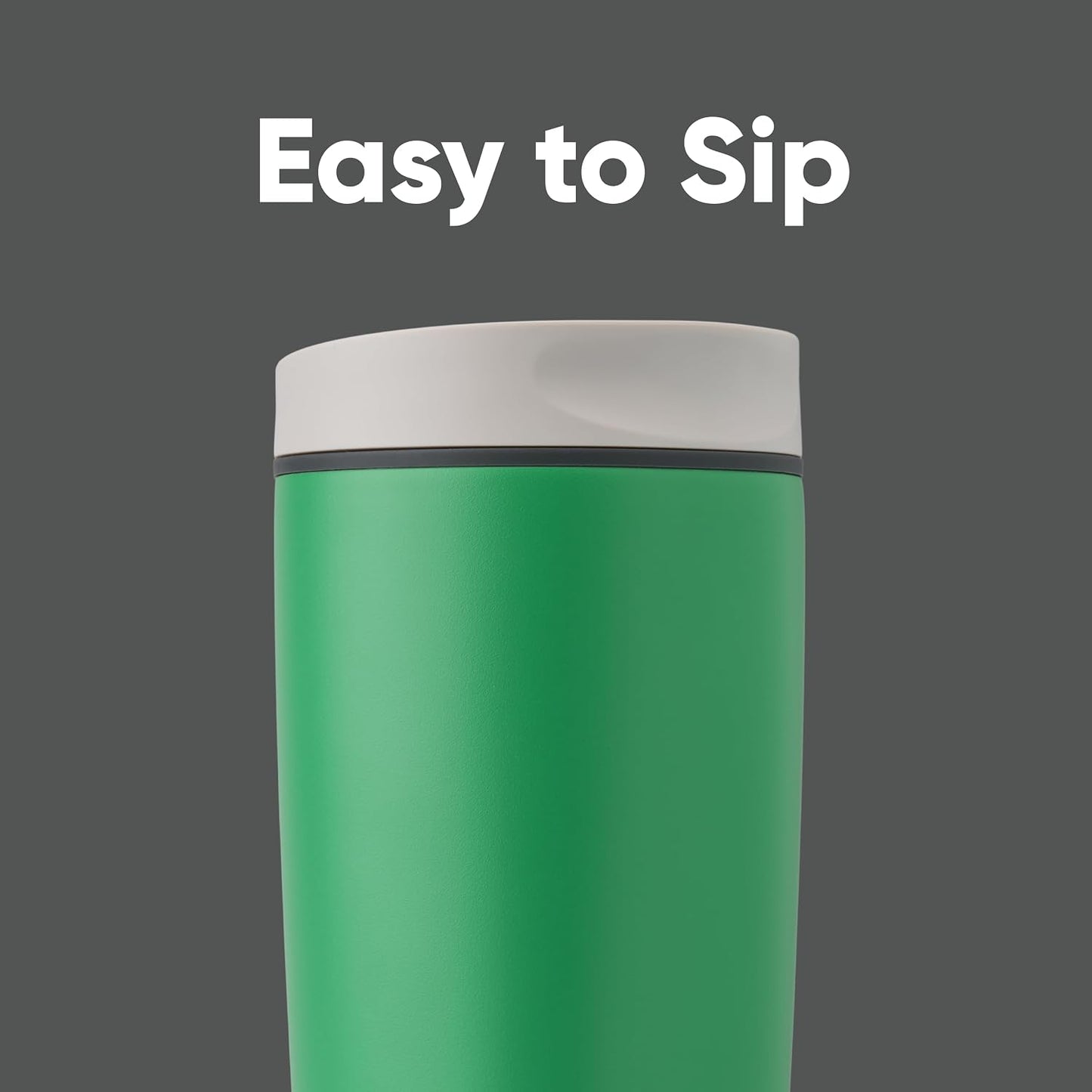 Owala SmoothSip Slider Insulated Stainless Steel Coffee Tumbler, Reusable Iced Coffee Cup, Hot Coffee Travel Mug, BPA Free 12 oz, Pink (Pucker Up)