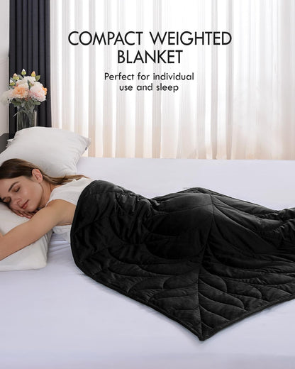 Kaisa Weighted Lap Blanket 7 lbs 41" x 53", Cozy Luxury Crystal Velvet Small Weighted Blanket for Adults, Portable Travel Weighted Blanket for Relaxation, All-Season Blanket, Machine Washable, Green