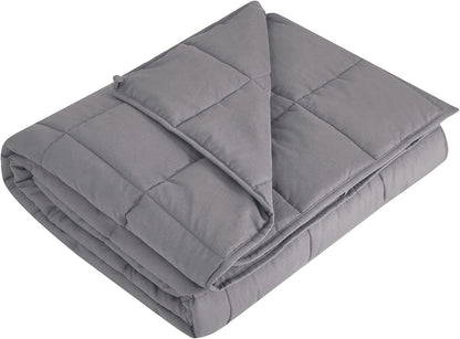 L'AGRATY Weighted Lap Pad 7lb: Small Weighted Blanket for Adults - Cooling Portable Travel Blanket for Relaxation Sleeping - Washable All-Season (29" x 24")