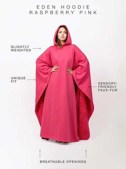 FREE THE SHEEP Eden Hoodie – Oversized Weighted Hoodie Cloak with Ultra-Soft Faux Fur Liner