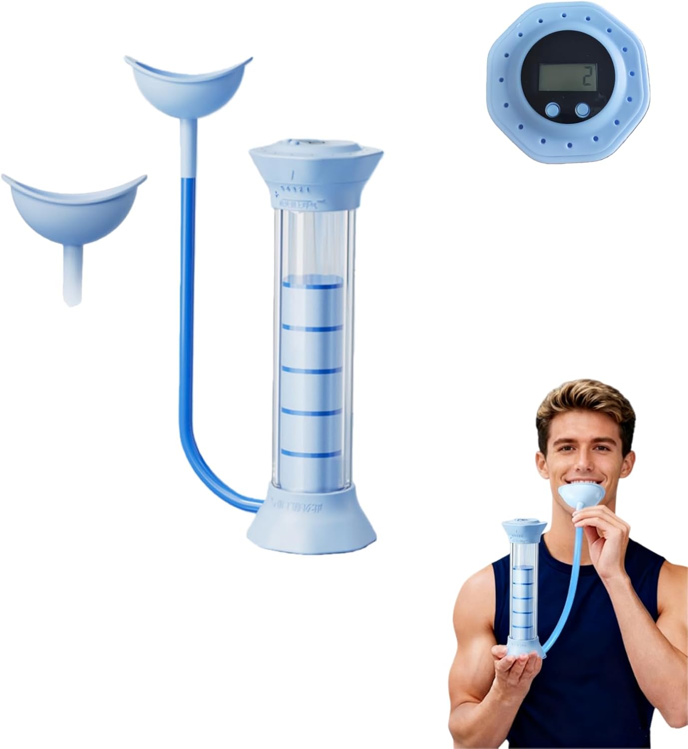 Digital Breathing Dumbbells Raining Device with Adjustable air holes(Pink)