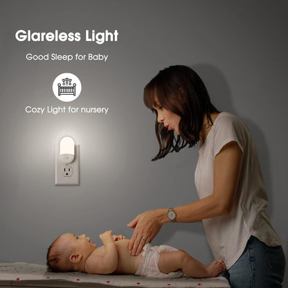 L LOHAS LED Amber Night Light, Night Lights Plug into Wall[2 Pack], 0.6W 2000K LED Night Light, Dusk to Dawn Sensor, 30/60LM Adjustable Brightness, Automatic Low Blue Nightlight for Kids, Bathroom