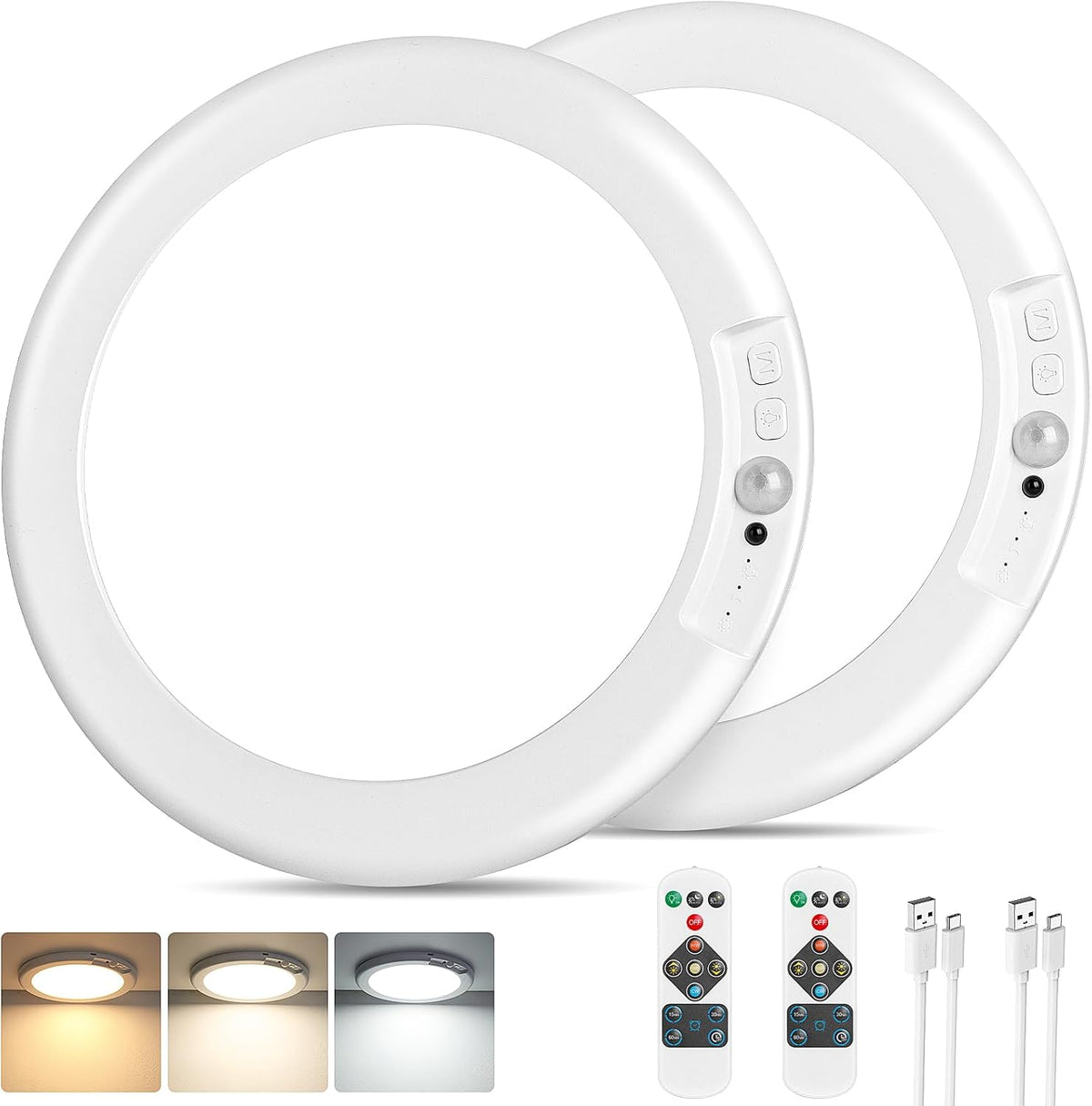 Rechargeable Motion Sensor Ceiling Light, Battery Operated Closet Light