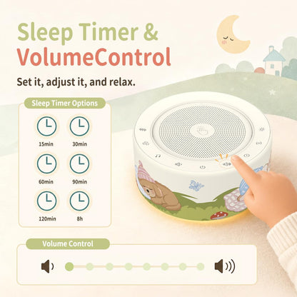 Kipcush White Noise Machine for Baby & Adults, 30 Soothing Sounds, Soft Non-Glare Nursery Lamp, 8 Color Night Lights, Memory Function (Angel V1 White, Standard)