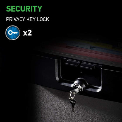 SentrySafe Black Fireproof and Waterproof Safe, File Folder and Document Box with Key Lock, 14.3 x 15.5 x 13.5 inches, HD4100