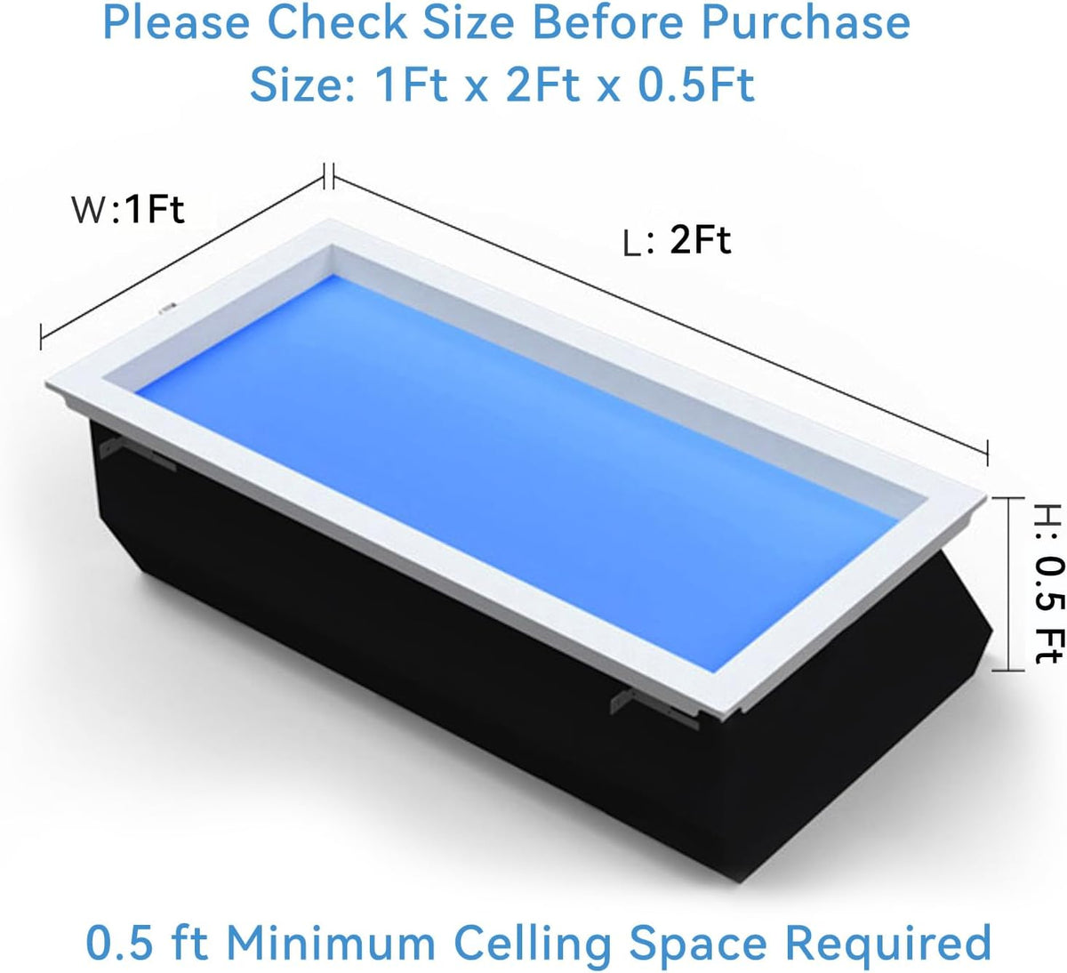 2x1 Ft Artificial Skylight, APP Control Smart Ceiling Light