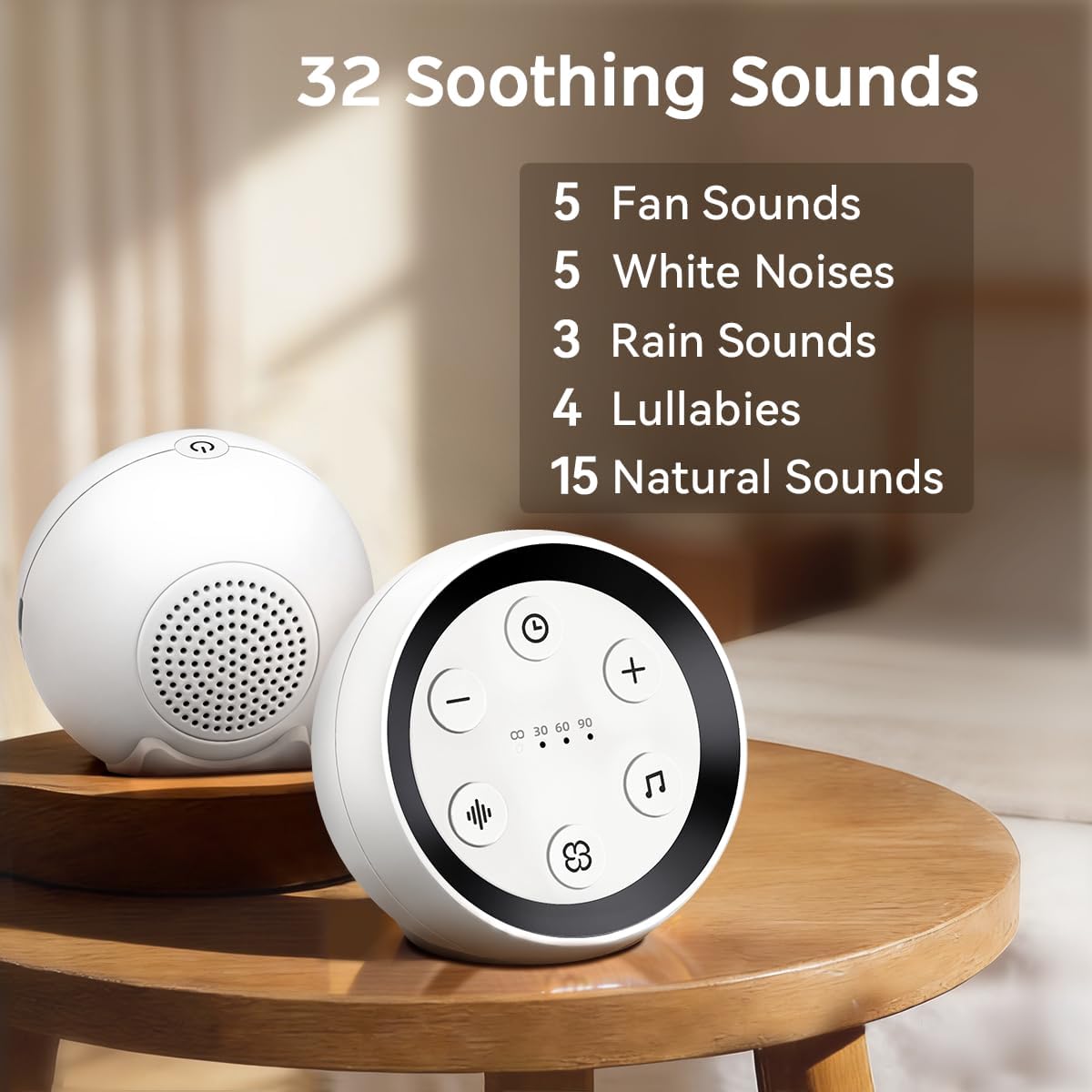 Sound Machine Baby Patter for Sleeping Cute White Noise Machine for Baby Kids Adults with 32 Soothing Sounds 32 Volume Levels Brown Noise Machine with 4 Timer Memory Funtion for Travel Office Privacy