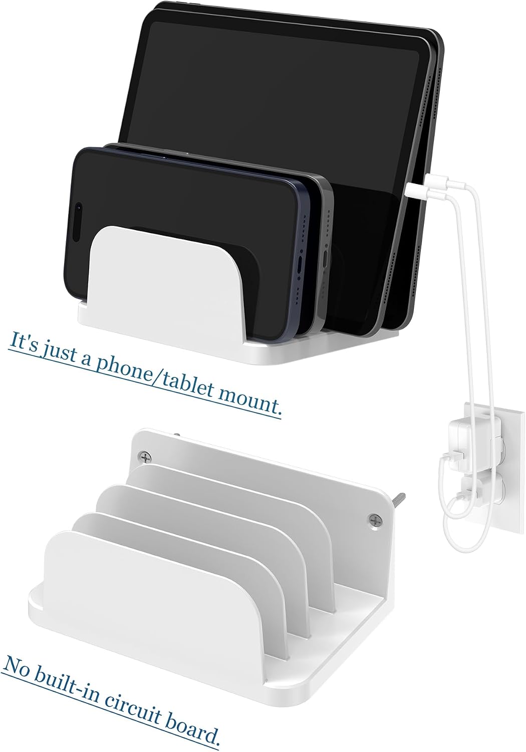Wall Mount Phone Holder, (White)
