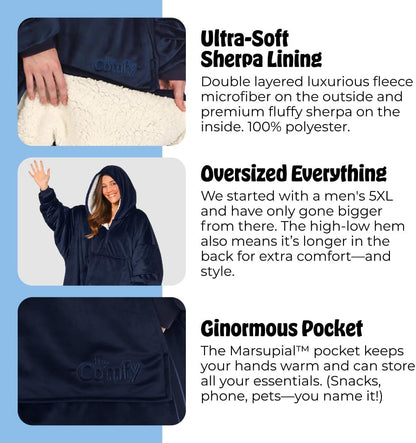 THE COMFY Original | From Shark Tank | Patented | Oversized Sherpa Wearable Blanket Hoodie| Gift for Women & Men | One Size